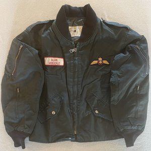 RARE 1988 RCAF Flight Bomber Jacket Top Gun Style Royal Canadian Airforce Sz36